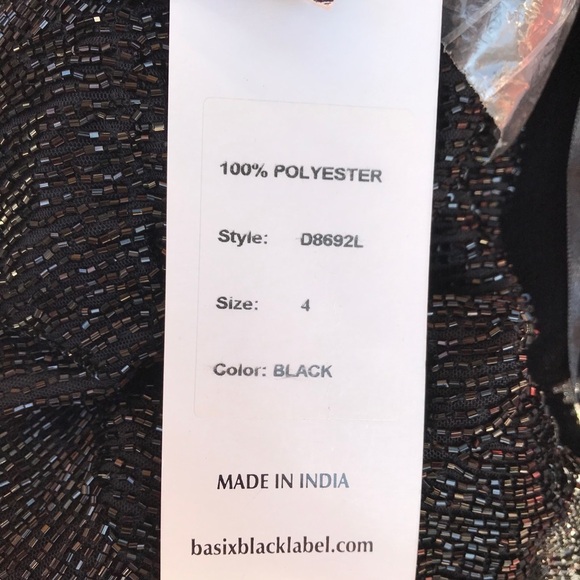 Basix Black Label Beaded Velvet Dress Gown 4 NWT - Picture 9 of 9